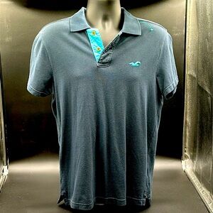 Hollister polo shirt. Size M. Mens Navy/turquoise. Excellent condition!!